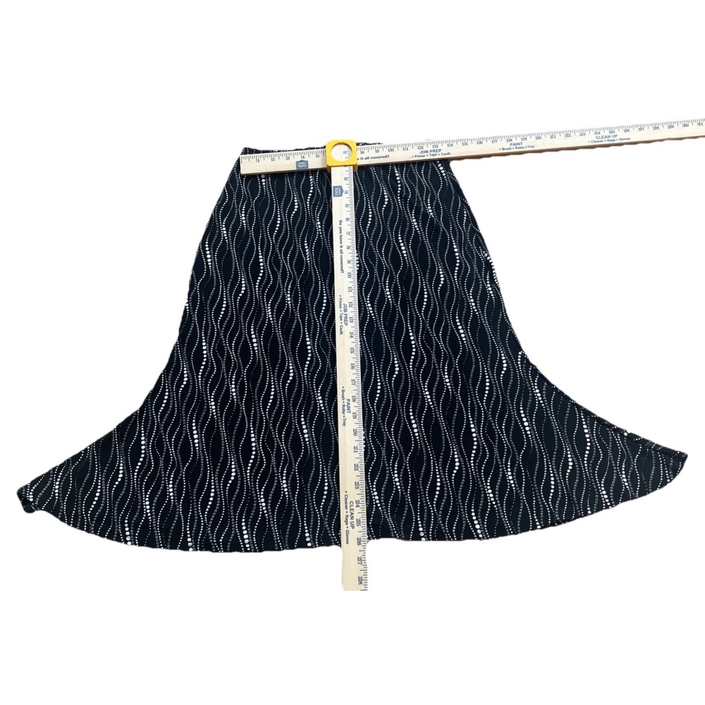 St Tropez West Women's Skirt Size Medium Black Dots Pattern‎ Maxi